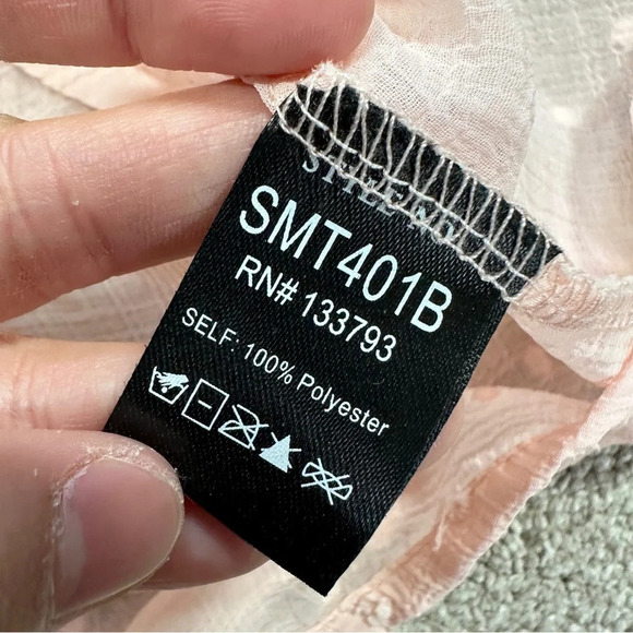 POL Shabby Chic Boho Cottagecore Blouse Ruffle Sheer Fairy Romantic Size L - Picture 11 of 13